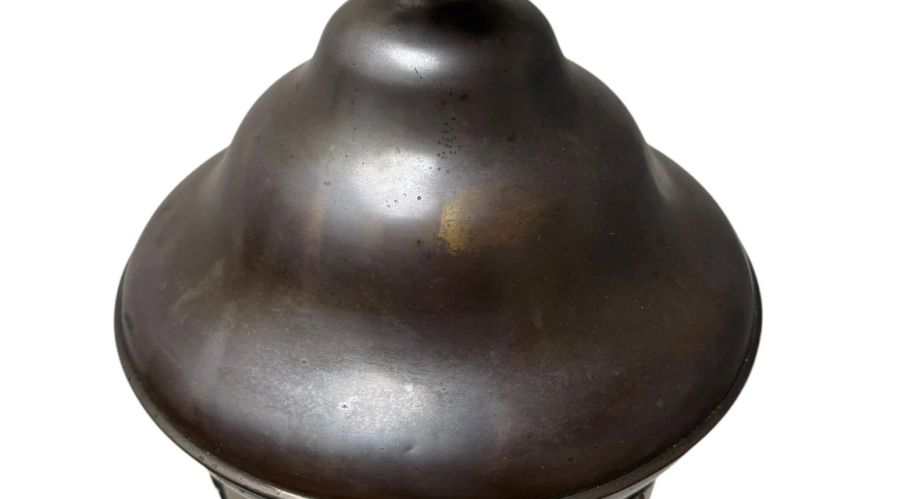 Art Nouveau Patinated Brass Hall Lantern, 1900s